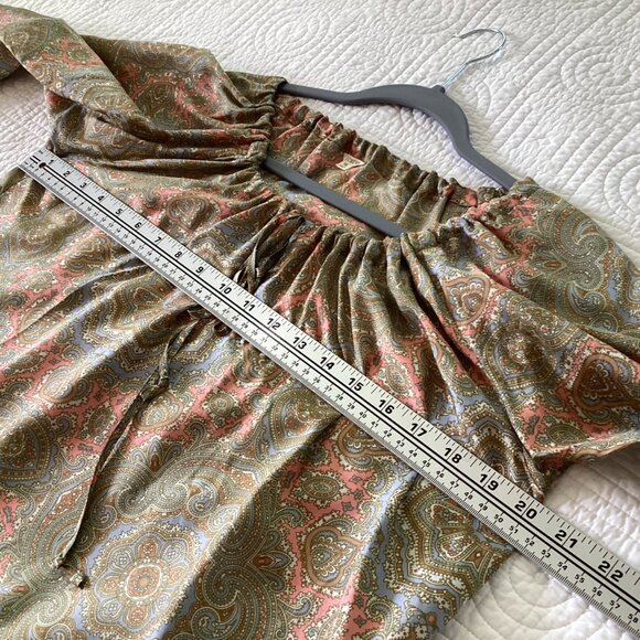 J.Crew 100% Silk Tunic Top Blouse Paisley Print Size M Tie Neckline - Picture 9 of 13